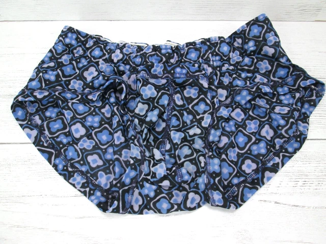 VINTAGE MEN UNDERWEAR Bikini Brief 30 Blue Flower Floral Sheer Nylon