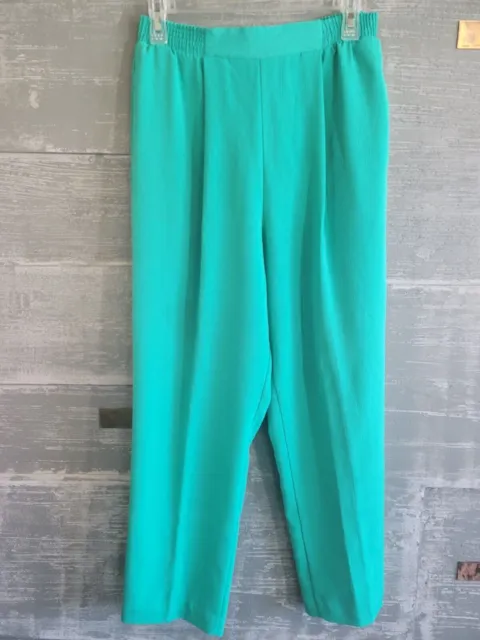 Jordana Women's Pants Medium 10-12 Green Lightweight Made in USA Vintage Casual