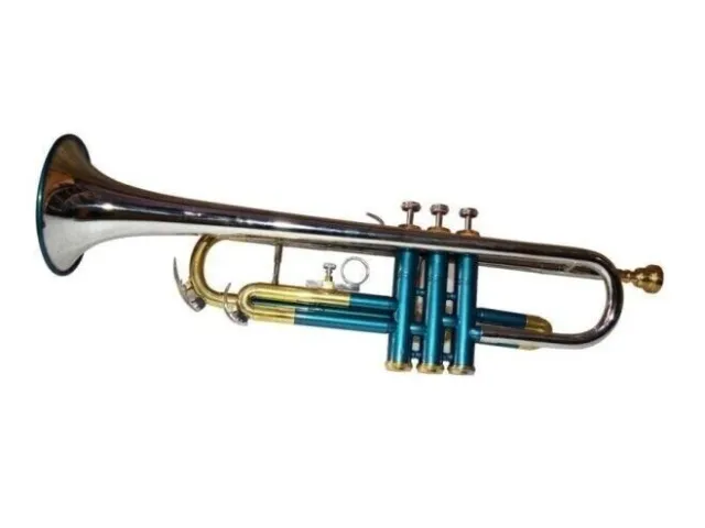 NEW YEAR SALE BLUE MULTI 3 VALVE Bb/F FLUGEL HORN FREE HARD CASE+MOUTHPIECE