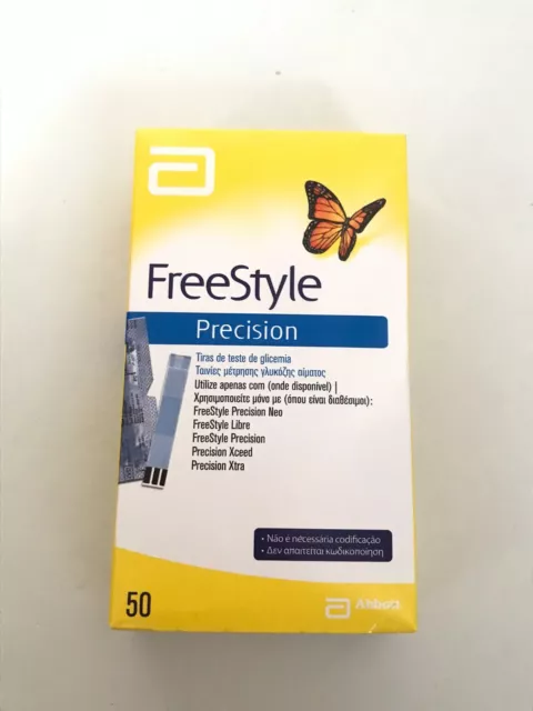 Blood Glucose 50 Test strips Freestyle precision Abbott Diabetes