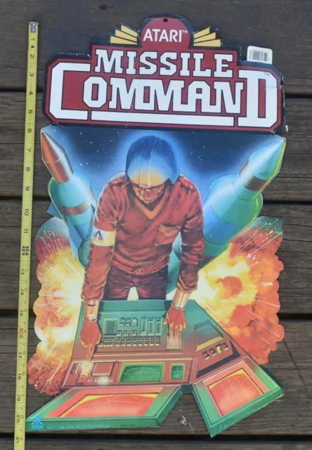 Vintage Atari 2600 1982 MISSILE COMMAND VIDEO GAME STORE ADVERTISING SIGN