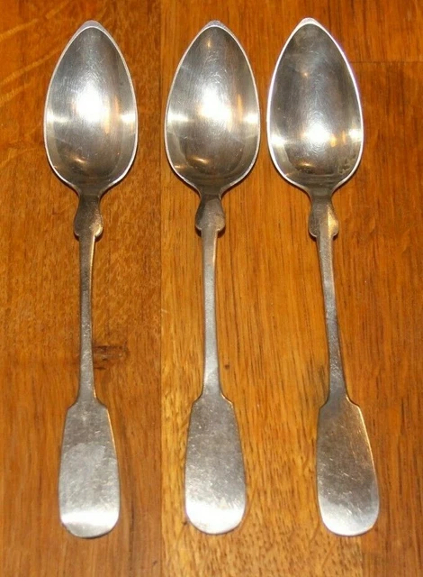 True Vintage 3 Tè Cucchiaino Walter Hermann Halle Spaten 800er Argento Um 1900