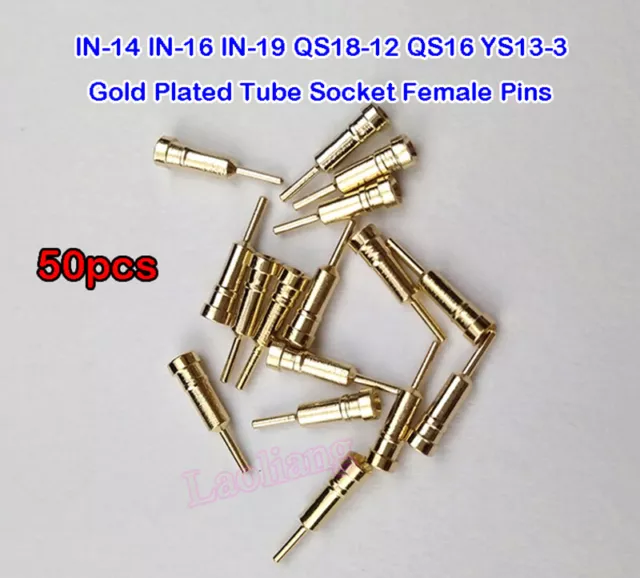 50pcs Gold Plated Insertion Pin IN-14 IV-11 IV-16 QS18-12 QS16 YS9-3 YS13-3 Etc