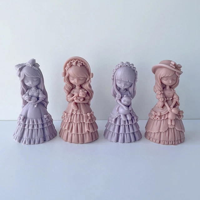 Muñeca vela de silicona forma terapia yeso muñeca decoración moho vela -xp