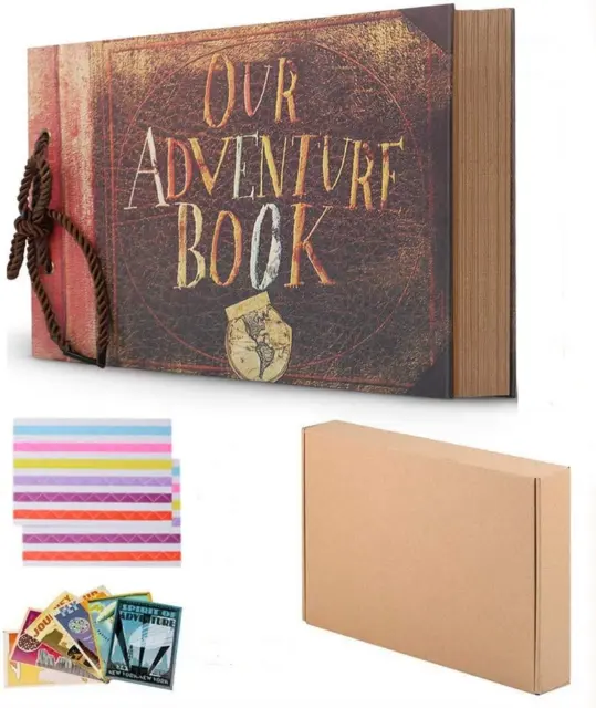 Our Adventure Book, Pixar Up Themed Scrapbook With Movie Postcards, Wedding  And Anniversary Photo Album, Memory Keepsake, 11.6 X 7.5 Inch, 80 Pages (l
