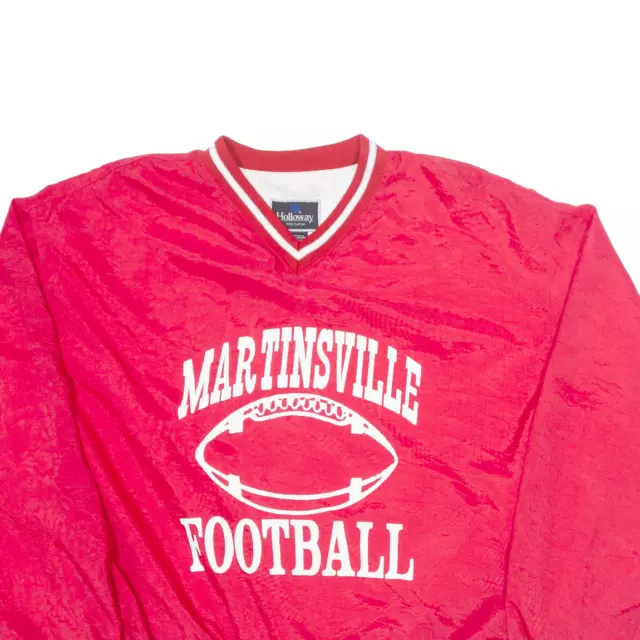 Vintage Holloway Martinsville Fußball Herren Sweatshirt rot 90er USA Nylon L 2