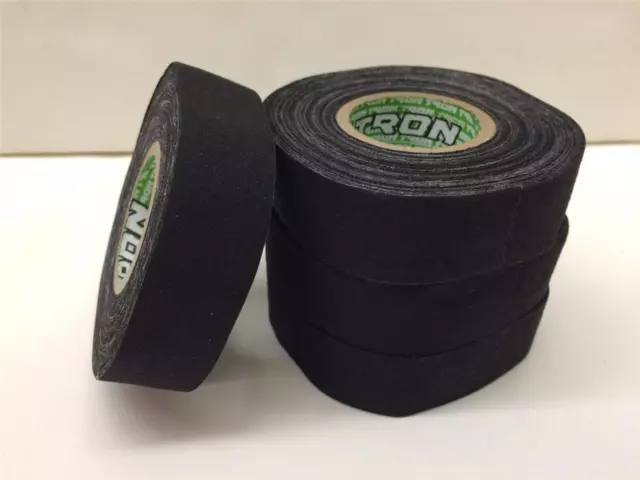 (4) Rolls 1" Inch Cloth Tape Stick Field Roller Ice Hockey Lacrosse Tennis Black