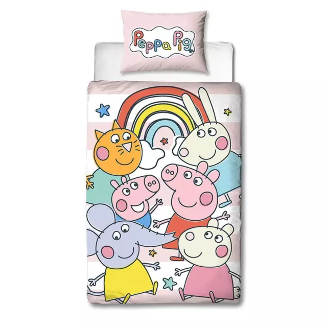 Peppa Pig Malicieux Set Housse de Couette Simple Enfants 2-in-1 Modèles Literie