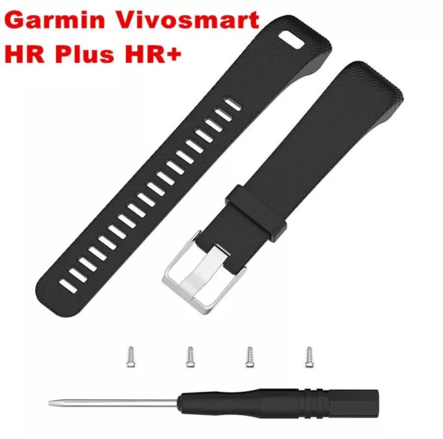 Silikon Ersatz Armband Für Garmin Vivosmart HR Plus SportFitness Tracker Schwarz