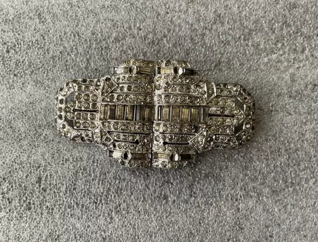 Vintage Rhinestones DUETT  Dress Clip