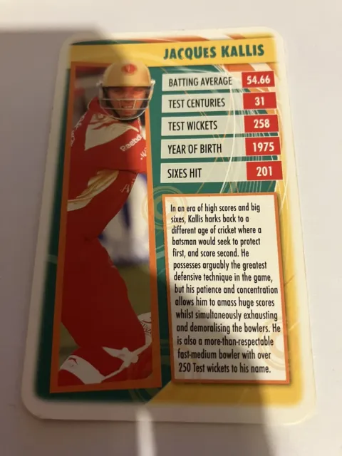 Top Trumps  Card  Jacques  Kallis  South Africa    Cricket