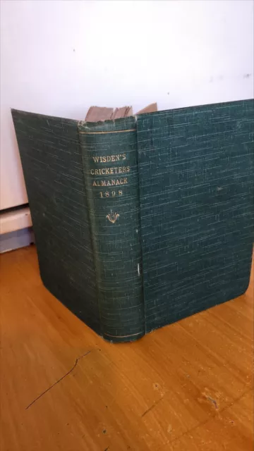 1898 John Wisden cricketers Almanack 35th Edition rebound hardback Green covers