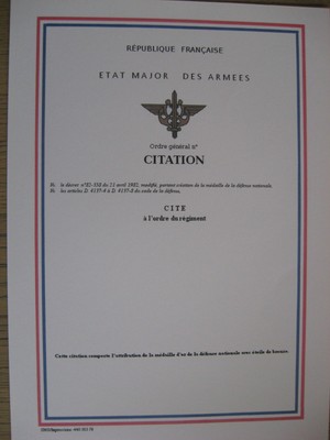 Diplome Vierge Citation A L Ordre Du Regiment Militaire Armee Eur 7 60 Picclick Fr
