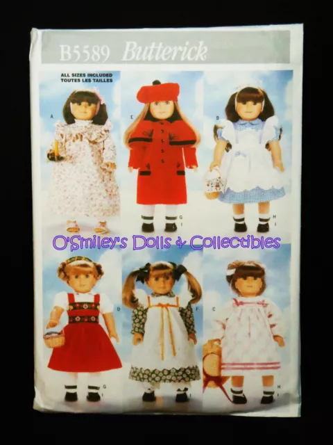 Butterick Sewing Pattern 5589 18 Doll Clothes