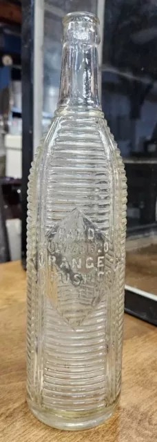 Large 24 Ounce Orange Crush Embossed Soda Bottle Patent July 20, 1920