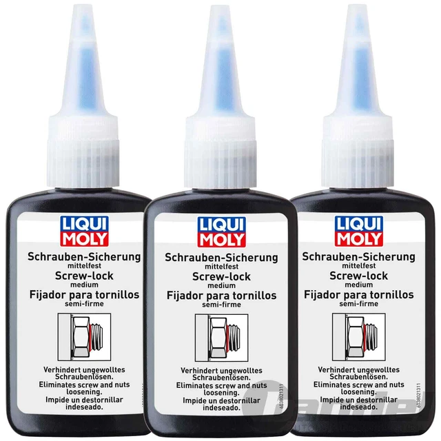 3x50 GRAMMI LIQUI MOLY 3802 FUSIBILE VITE ANTIVITE MEDIO RESISTENTE BLU