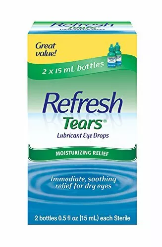 Gotas lubricantes para ojos Refresh Tears, 0,5 Fl Oz (2 unidades)