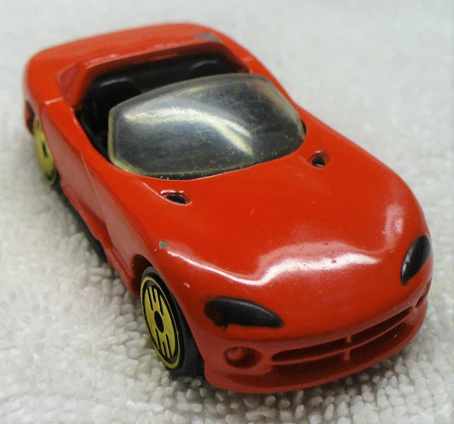 1992 HOT WHEELS-1/64 Diecast Red Dodge Viper Car-Malaysia-VG 2
