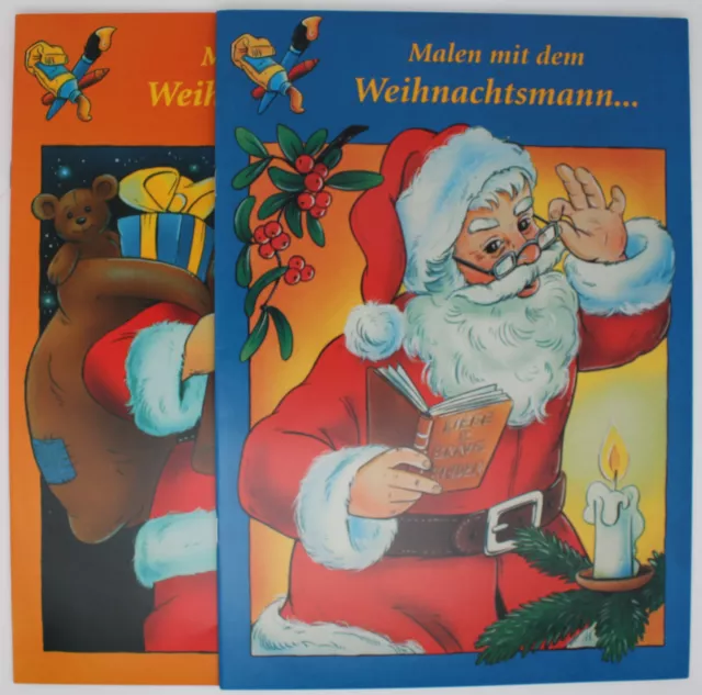 2x Malbuch Weihnachten / DIN A4 /je 32 Seiten/Malen mit dem Weihnachtsmann *NEU*