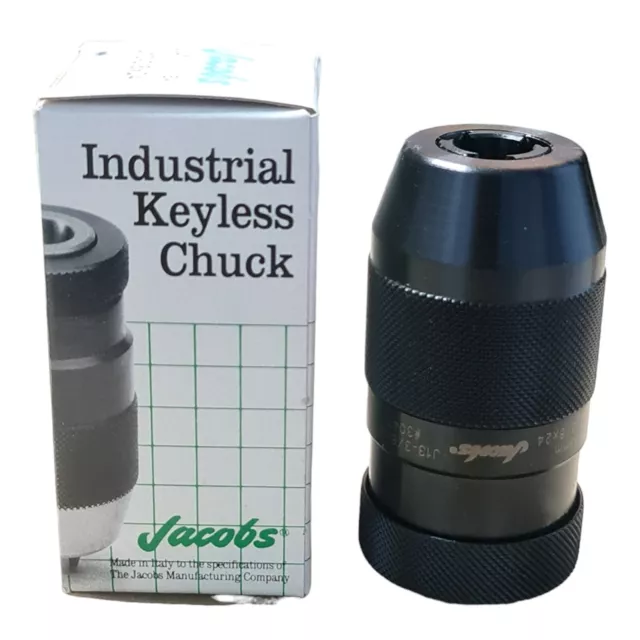 Jacobs Industrial Keyless Drill Chuck Heavy Duty 1-13mm J13 3/8x24 Thread Mount