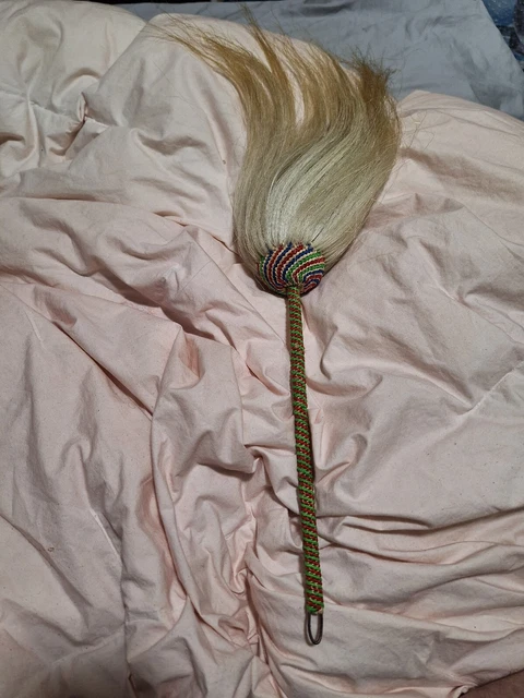 Vintage Ethiopian horse tail fly whisk Swatter. Original From ETHIOPIA