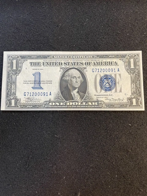 1934 $1 One Dollar Funny Back Silver Certificate