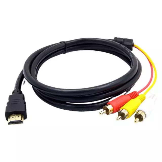 HDMI Stecker auf 3 Cinch AV Audio Audio Video 5FT Kabel ship Kabel Fast~