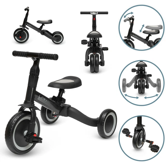 ib style® LOKI 4 en 1 tricycle multifonct. enfant trike vélo évolutif draisienne