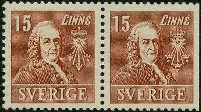 Sweden 1939 Carl von Linne FACIT 321CB MNH (**) 4+3 Perf Side Pair CV$170+ 0A
