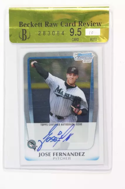 2011 Bowman Chrome Draft Jose Fernandez Rookie Auto 1st BGS 9.5 Raw Review