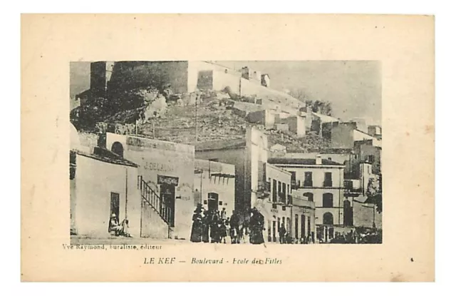 Tunisie - Le Kef - Boulevard - Ecole des Filles - Animee - CPA - Voir Scans Rect