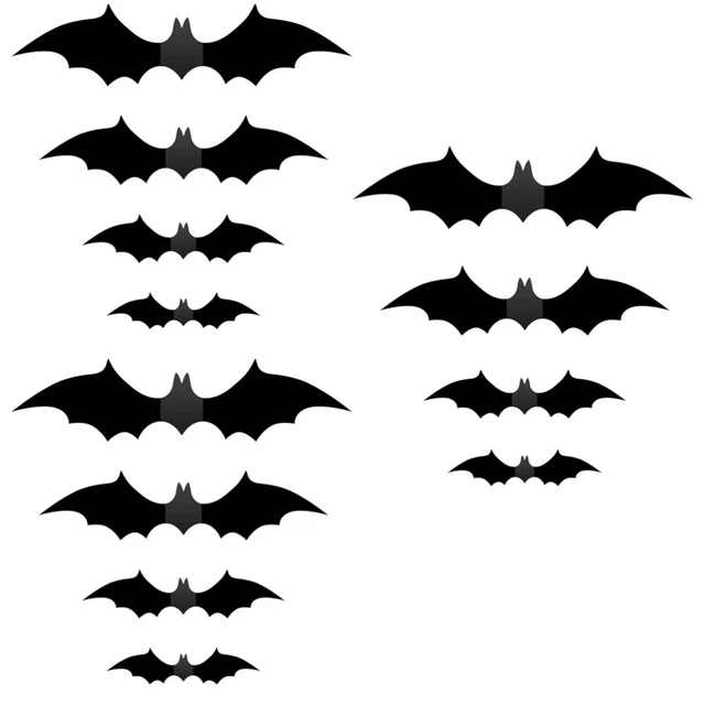 120 Pièces Décoration Murale De Chauve-souris Pour Halloween, Grandes