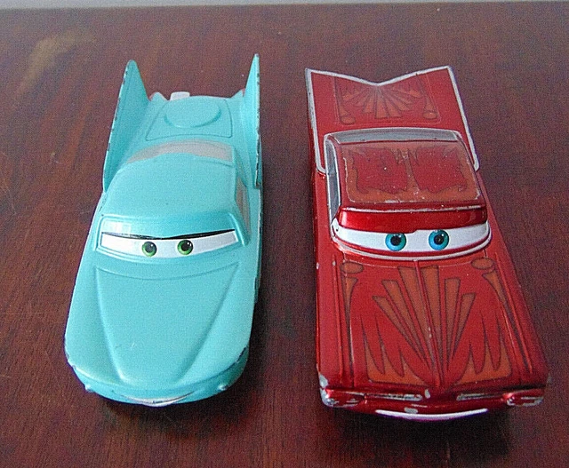 DISNEY PIXAR CARS FLO And Ramone Metal Cars Good Played With Used disney-pixar-cars-flo-and-ramone-metal-cars-good-played-with-used