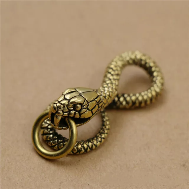 Solid Brass Snake Keychains Pants Clip Hook Bag Wallet Snake Hooks Clasps