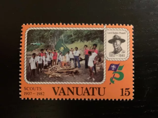 Vanuatu 1982 75Th Anniversary Boy Scouts Movement 15Fnh Orange - Mint