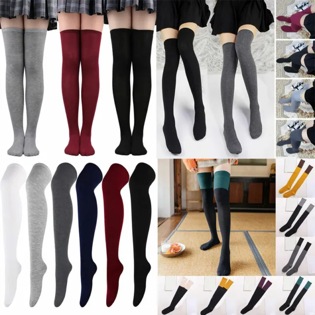 Women Soft Winter Warm Cable Knit Over knee Long Boot Thigh High Socks Stocking/