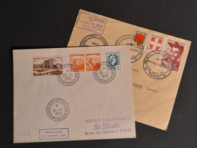 lot enveloppes 1er jour France 1950