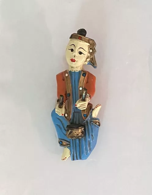 Southeast Asian Carved Wood Musician/Wall Hanging/Very Rare/ 80-100 Years old