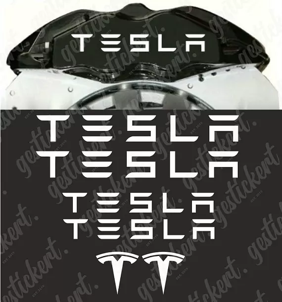1 SET BREMSSATTEL Aufkleber für Tesla Model S Sticker Decal Tuning