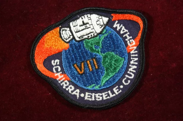 ** Vintage 1968 Nasa Apollo 7 Vii Embroidered Patch Usa Schirra Eisele Nos **