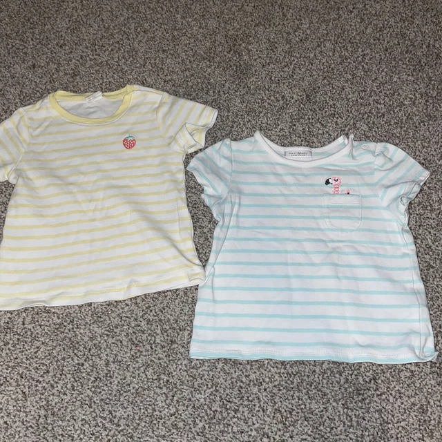 pacchetto di 2 t-shirt bambine età 3-6 mesi next/H&M