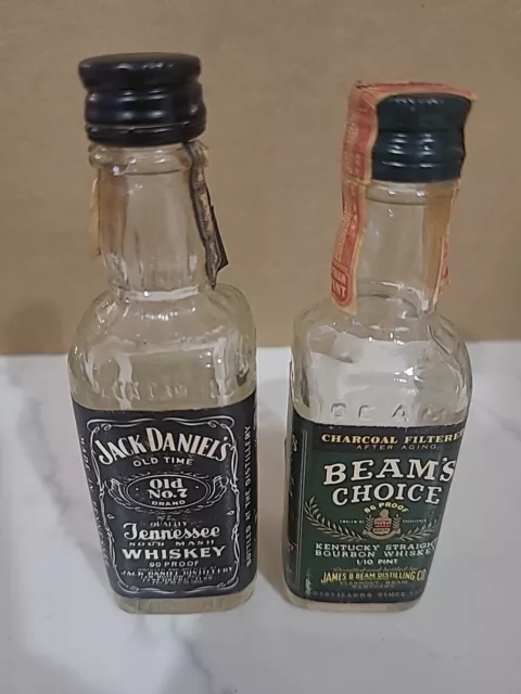 Vintage Bottle SET- Jack Daniel Tennessee Whiskey, Beams Choice Kentucky Bourbon