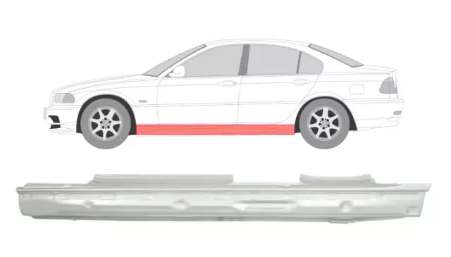 Für BMW 3er E46 1998-2004 LIMO/KOMBI 1 mm Voll Schweller Reparaturblech/Links