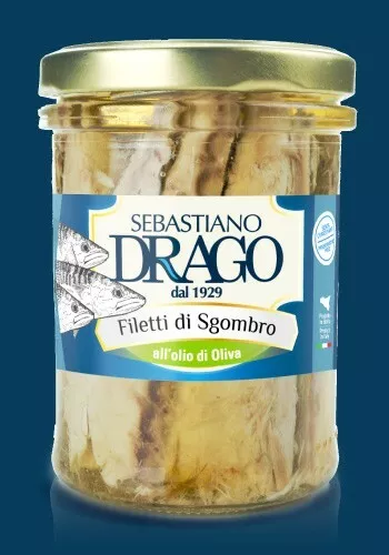 Filetti Di Sgombro Drago In Olio Di Oliva 1 Bocce In Vetro Da Gr 300 Conserve