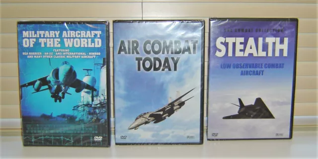 3x Aviation DVD - Military Aircraft Of The World / Stealth / Air Combat Today R0