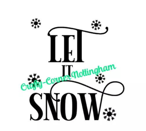 vinyl decal sticker glass block Ikea frame  Let it Snow Christmas