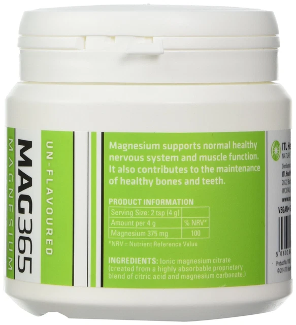 MAG365 MAGNESIUM SUPPLEMENT ionic magnesium citrate powder 150g.5 Pack