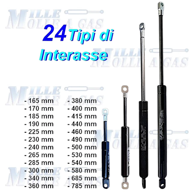 Pistone A Gas Per Letto Contenitore - Attacco A Occhiello, Interasse 415mm, Forza 1000 Newton, Ricambio Originale - Foto 11