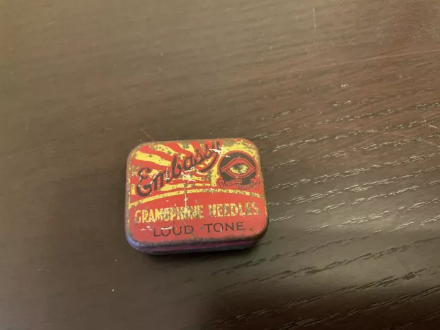 Vintage Embassy Gramophone tin and needles