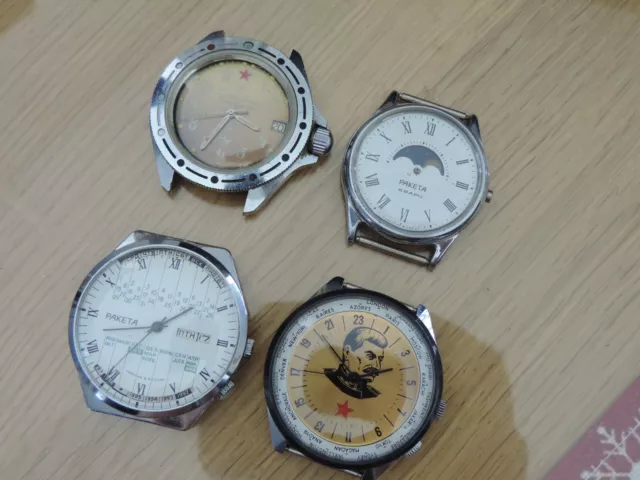 Konvolut Russische Uhren - Raketa - Stalin - Wostok Kommandierskie - LESEN!